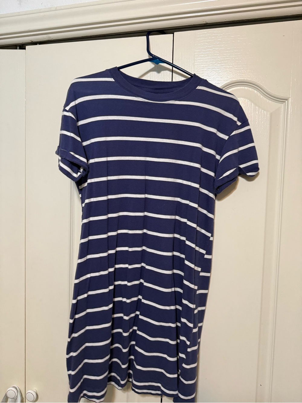 Time and Tru Navy & White Striped Tee Dress